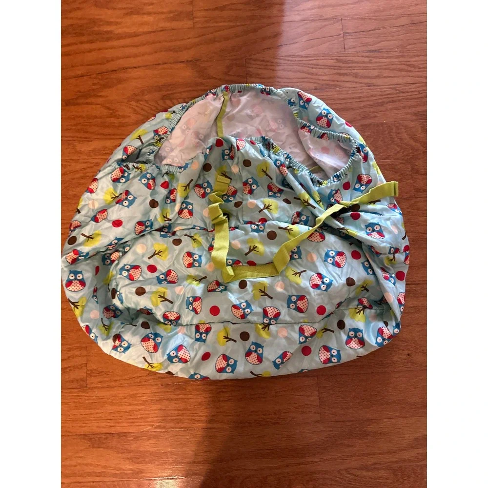 Skip Hop Shopping Cart Cover Owl Print Green Trim Baby Toddler Travel